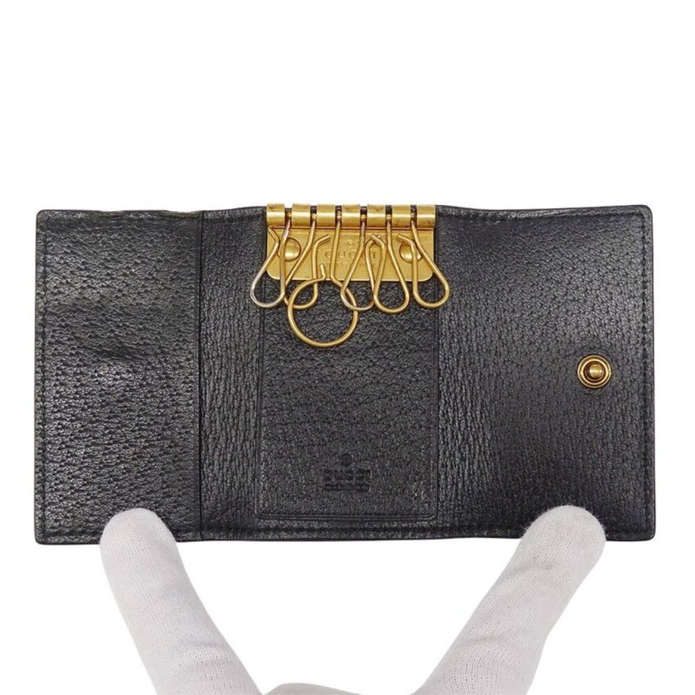 ★SOLD★ Gucci Key Case Animalier Leather Black 6 - Picture 6 of 11